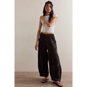 Free People Last Word Parachute Pants Black XS NWOT